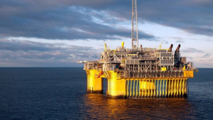 Photo of large offshore oil platform in Troll Oilfield